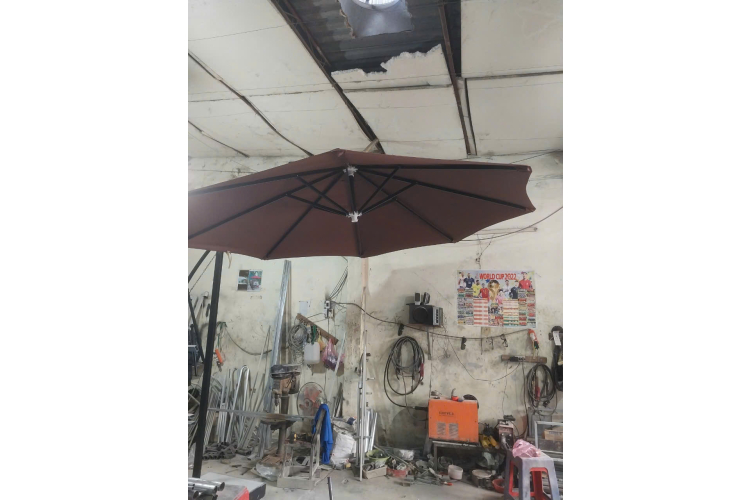 Dù lệch tâm tròn móc câu Màu nâu